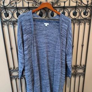 Pure Jill J Jill Long Cardigan Heather Blue/ Grey